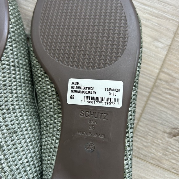 Schutz Leather & Raffia‎ Flats Dark Ivy Womens Size 8 NWOB - Picture 10 of 10